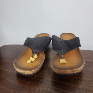 Clarks 7.5M Cork Wedge Sandals